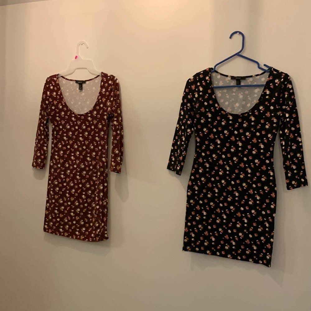 Forever 21 bodycon floral dresses